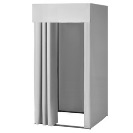 VEVOR Fitting Room, Dressing Room with Thick Polyester Curtains, Privacy Space with Shading Curtain and a Hook, for Boutique, Mall, Tailor's Store & Outdoor 39 x 39 x 78 in (Black and Gray-White)