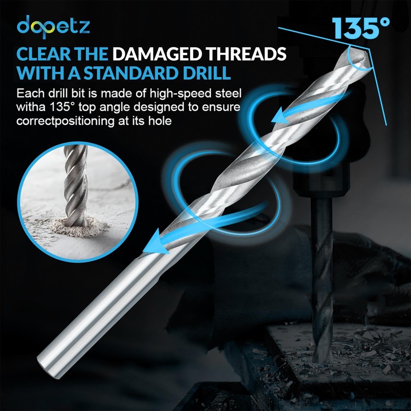 Dapetz ® 15Pcs Helicoil Thread Repair Kit M14 X 1.5