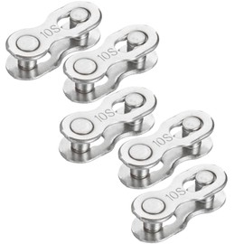 Aurobest 5 Pairs Bicycle Missing Link for 10 Speed Chain, Silver, Metal, Reusable Bike Chain Link for Mountain, Hybrid, Road Bike