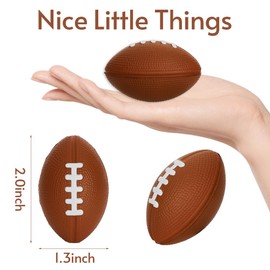 Derkerry 30Pack Mini Foam Footballs - Small Party Favor Balls Foam Sports Stress Ball Bulk - Birthday Party Gift Homecoming Game Carnival Reward Home Decorations (Brown)