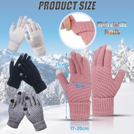 BDSHUNBF 4 Pairs Women's Winter Touch Screen Gloves Women, Warm Touchscreen Gloves, Gloves Winter Texting Gloves Elastic Cuff Anti-Slip Gloves, Winter Gloves Touchscreen (4, 4, M)