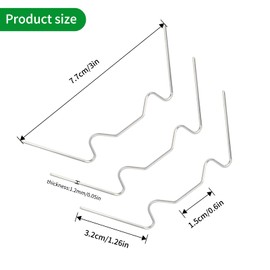 KINGLAKE 100 Pcs Greenhouse Glass W Clips - Stainless Steel - Glazing W Wire Spring Clips for Fixing Aluminium Greenhouses Panels, Polycarbonate Glass Panes