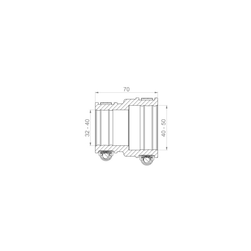 Adaptor Coupling CAC 0502, up to 0.6 bar; (40-50 mm