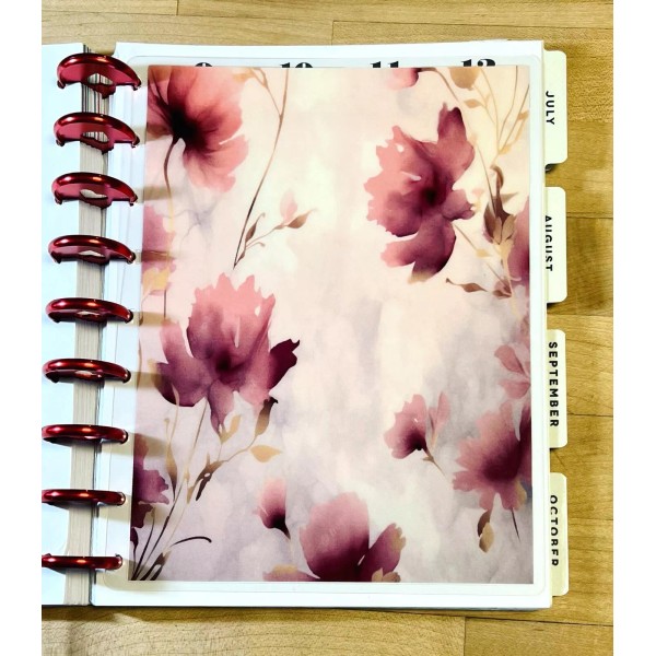 Handmade Pink Flowers in the Wind Dashboard Insert for use