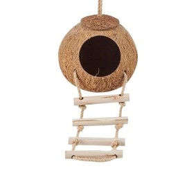 AIMALL Bird's Nest Parrot Coconut Shell Nest Bed, Large Size Tiger Skin Peony Xuan Feng Pearl Bird Cage Special Warm Straw Toy, 13.5-15cm (5.31-5.9 inches)