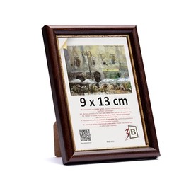 3-B Como Rustic Picture Frame, Dark Brown/Gold, 9 x 13 cm, Wooden Frame, Photo Frame, Portrait Frame with Acrylic Glass