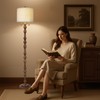 65.5" Natural Real Wood Floor Lamp with S Cluster Pull