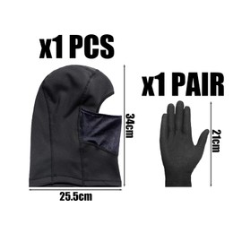 1 Piece Of Cold-Proof Hood And 1 Pair Of Black Gloves, Warm Hood In Autumn And Winter, Outdoor Cold-Proof Equipment, Soft And Breathable Hood, Suitable For Cycling, Skiing, Camping