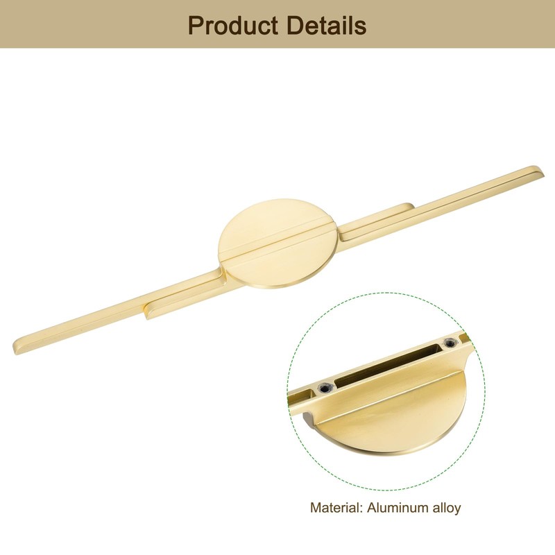 sourcing map 2 Pack Brushed Gold Cupboard Pulls, Semicircle Kitchen