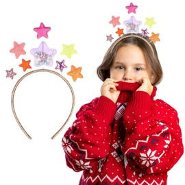 Glitter Star Headband Party Hair Headbands, Valentines Day Gift Hair Bands Glitter Band Hair Accessory for Women (Colorful, One size)