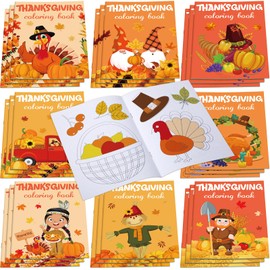 Faccito 24 Pcs Fall Thanksgiving Coloring Books, Mini Coloring Book Bulk for DIY Art Drawing, Thanksgiving Goodie Bags, Fall Party Favors Supplies Gifts
