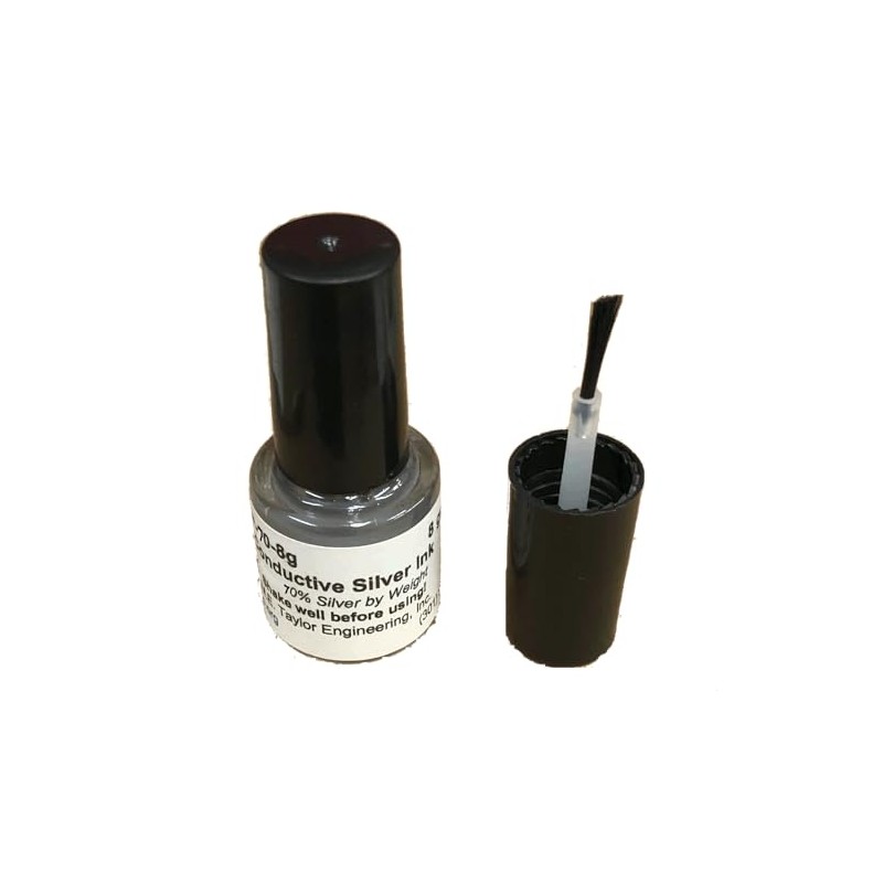 Conductive Compounds Water-Based Silver Conductive Paint,8 Gram Brush Cap Bottle