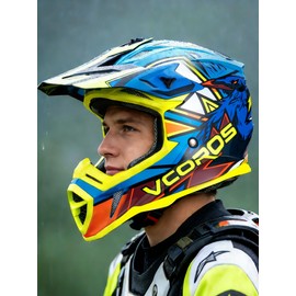 VCOROS Adult Motocross Helmets ATV Dirtbike BMX MX Offroad Adventure UTV Helmets DOT Approved (Jungle Bird, L)