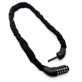 Bike Safety Lab Chain Lock, 5 Digit, Dial Type, Chain Length: 37.4 inches (95 cm), Total Length: 43.3 inches (110 cm), Chain Thickness: 0.2 inches (6 mm), Approx. 24.3 oz (690 g), Anti-Theft, Key,