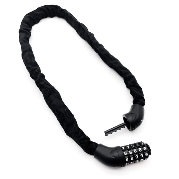 Bike Safety Lab Chain Lock, 5 Digit, Dial Type, Chain