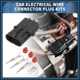 TUCKBOLD 3 Pin Car Electrical Wire Connector Plug Kits, 2.5mm Series Car RV Truck Male Cable Terminal Housing Black, 1 Set Automotive Parts