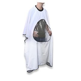 Baluue Transparent Hair Cutting Cape with Viewing Window Reusable Hairdressing Gown for Salon Home Use Lightweight Comfortable Machine Washable for Hair Cutting Coloring