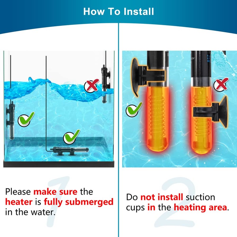 DaToo Aquarium Heater Adjustable 25W Submersible Fish Tank Heater with