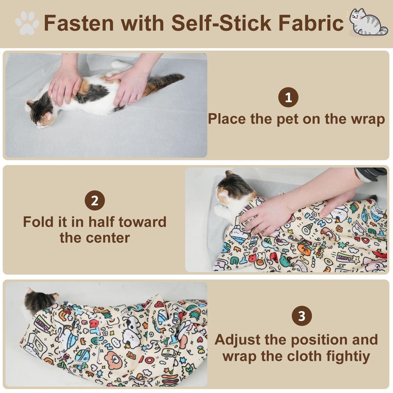 maiwoste 27.6" Large Cat Grooming Wrap – Anti-Escape Cat Wrap