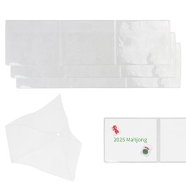 MIALKE 4 Pcs Mahjong Card Sleeve Holder Tri-Fold Protector Compatible with Large (6 1/8″ x 4 3/4″) Mahjong Cards 2025, Ultra-Clear Durable PVC Card Cover for Seasoned Players or Newcomers