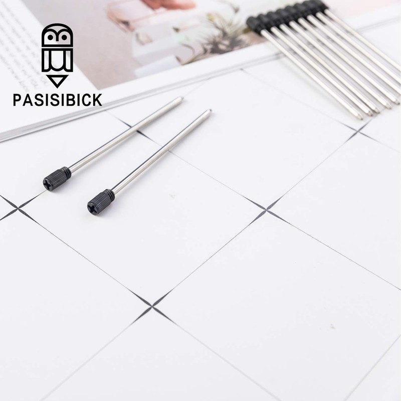 PASISIBICK 2.75'' Black Ink Crystal Pen Refills, Standard D1 Ballpoint