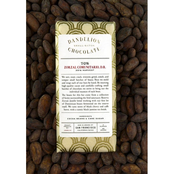  Dandelion Chocolate Bar 2oz (ZORZAL COMUNITARIO, DOMINICAN REPUBLIC 70%)
