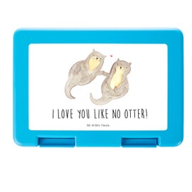 Mr. & Mrs. Panda Otter hand-holding lunch box - gift, sea otter, happy, romantic, fish otter, otter sea otter sea otter, lunch box