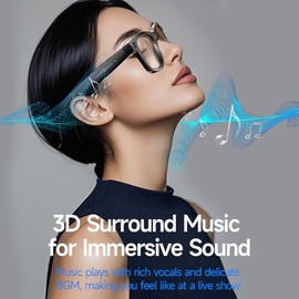 Dpofirs Gafas Inteligentes de IA con Cámara, Gafas de Cámara de 8MP, Traductor de IA 25 Idiomas, con Llamadas de Música, Gafas de Sol Inteligentes, pa