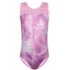 TFJH E Girls Sleeveless Leotards Gymnastic Outfits Mesh Practice Ballet