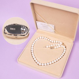 BURLAP LIFE Freshwater Cultured AAAAA Quality Genuine Real Pearl Strand Necklace for Women Fine Jewelry Valentine's Day Gifts for Her 22inch 6.0-6.5mm