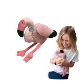 EcoBuddiez - Flamingo from Deluxebase. Medium 10 inch Soft Plush Toy Made from Recycled Plastic Bottles. Eco-Friendly Cuddly Gift for Kids and Cute Animal Soft Toy for Toddlers.