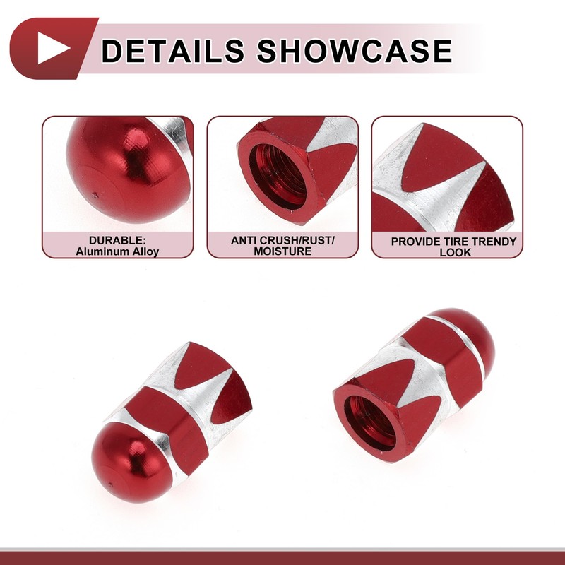 HEROFFIX 4 Pcs Mushroom Shape Tire Valve Stem Caps Decorative
