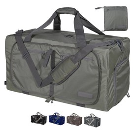 LEGEND Foldable Duffle Bag for Travel - Waterproof Travel Duffel Bags for Women & Men, Large Capacity Travel Bags with Shoe Compartment, Lightweight Folding Travel Bag for Overnight - 80L Army Green
