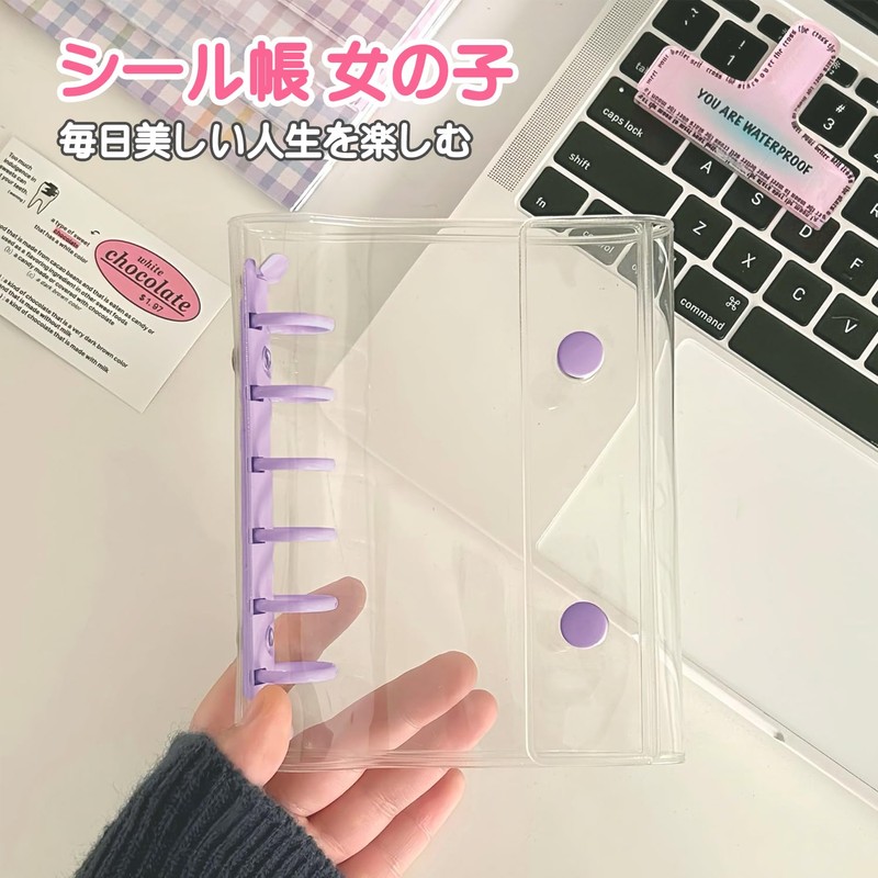 YBHWOGI Transparent Girl Sticker Book, Removable, A7 Sticker Notebook, Binder,