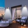 2Pcs Outdoor Stainless Steel Solar Wall Lamp Waterproof 4 Leds