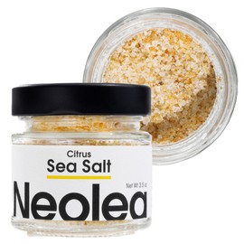 Neolea Citrus Salt from Greece – Flaky Sea Salt Flakes for Baking, Cooking, Finishing, & Topping Vegetables, Meat, Pasta – Fleur De Sel | Pairs Well w/Fish, Chicken & Margaritas | 3.5 OZ (100G)