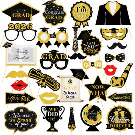 30 pezzi accessori per foto di laurea, accessori per foto di laurea, accessori per foto di laurea, cappello da dottore, occhiali per labbra, cravatta