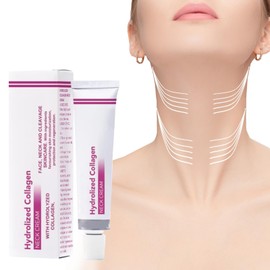 Hydrolized Collagen Neck Cream, 40g Collagen Neck Firming Cream Straffende Creme Für Den Hals Neck Line Anti Falten Cream, Feuchtigkeitsspendende Anti-Aging-Halscreme Zur Verzögerung Der Hautalterung