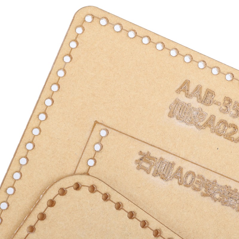 3Pcs Acrylic Template Card Bag DIY Passport Holder Leather Pattern