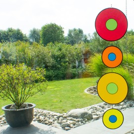 CIM Windspiel - Tambouri Tabla - UV-beständig und wetterfest - Scheiben: 2xØ30cm/2xØ20cm - inkl. Wirbelkarabinerclip und Schnur