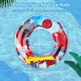 Swimming Ring Kids,Durable Inflatable Pool Floats, Swimming Float Rubber Ring, Floating Ring for 2-9 Kids Beach Summer Pool Party Water Sports (red)