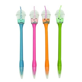 Raymond Geddes Boba Tea Pens for Kids (Pack of 12) - Adorable Boba Pen Characters with Black Ink - Fun School Supplies