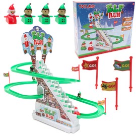 Toyland® Musical Light Up Elf & Santa Run Game - Christmas Games - Novelty Games For Children Age 3+