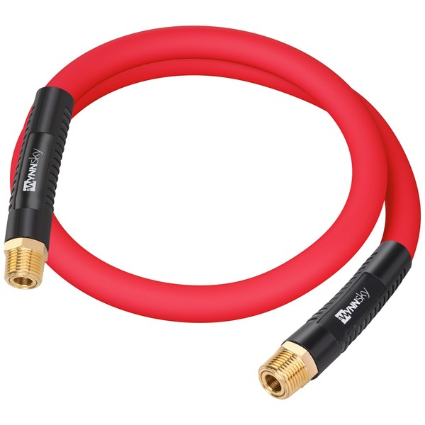 WYNNsky 1/2’’ 4FT Whip Air Hose with 1/2’’ MNPT Swivel