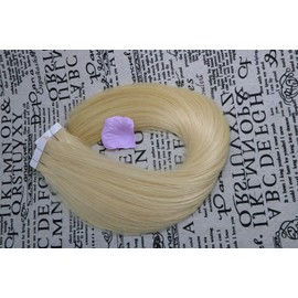 Tape in Human Hair Extensions #613 Bleach Blonde Real Hair Extensions Seamless Skin Weft 16 Inch Soft Straight Full Head Blonde Tape in Hair Extensions 50grams 20pcs