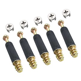 Bestgle 50 Sets Cam Lock Nuts and Screws, Furniture Connecting Cam Lock Fittings with Dowel Cam Lock Connectors Furniture Fastener Slide Screws Nut for Wardrobe Cabinet Bookshelves Drawer