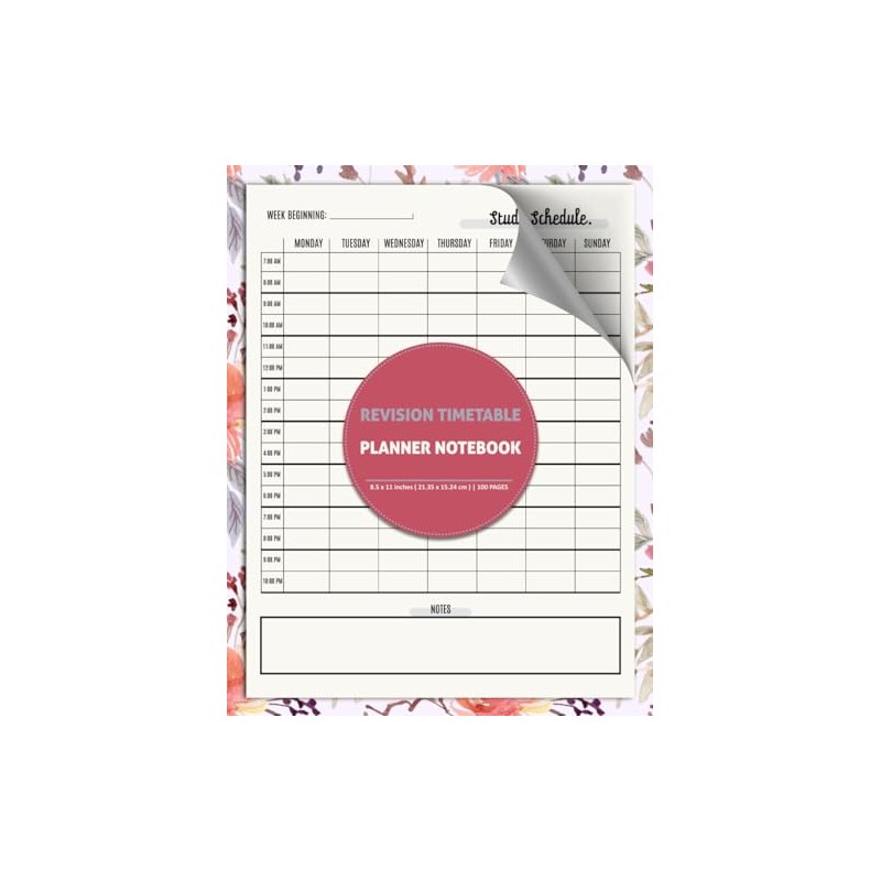 Revision Timetable Planner Notebook