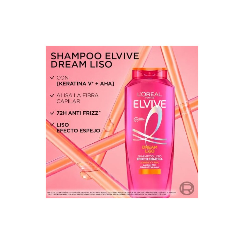 Oréal Paris Elvive Dream Liso Shampoo Antifrizz Efecto Keratina 380