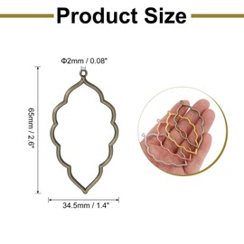 sourcing map 40Pcs Alloy Open Bezel Pendants, Leaf Open Back Hollow Frame Pendant Geometric for Resin Jewelry Making Earrings Necklace Bracelet DIY, Ancient Bronze