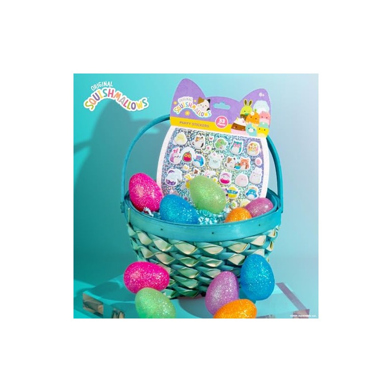 Calcomanías hinchadas originales de Squishmallows, 33 calcomanías de papelería, tema